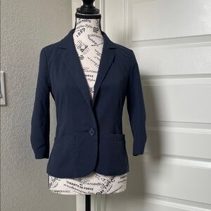 Frenchi Navy Single-Button Blazer